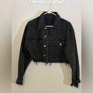 Brandy Melville - Black Denim Jacket Cropped